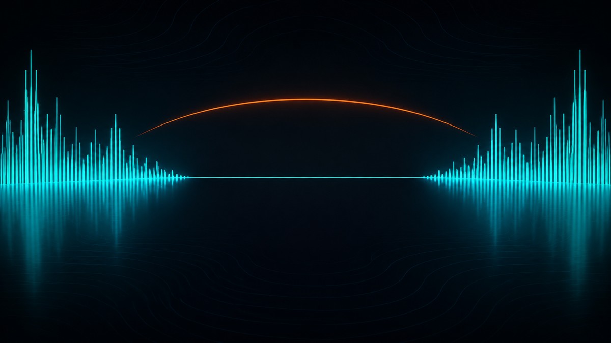 Une onde sonore vivante à gauche et à droite, plate et morte au centre