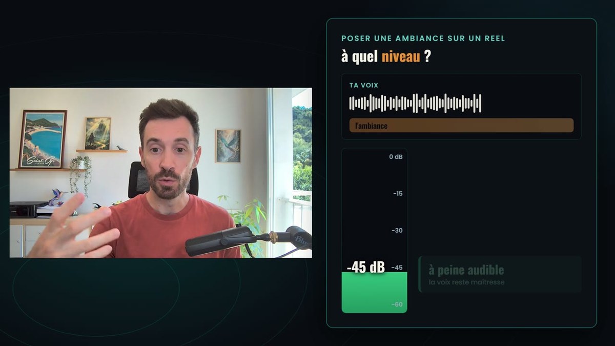 Le repère de niveau pour poser une ambiance sous une voix